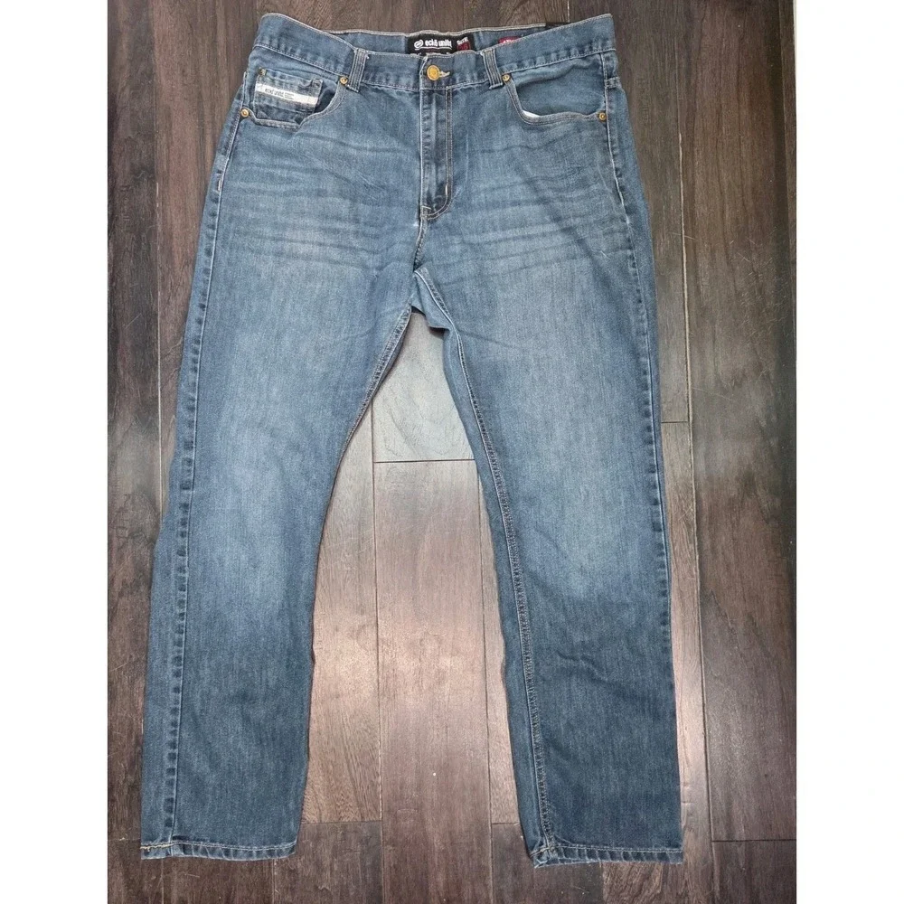 Ecko Unltd Jeans Mens 36x32 Blue Y2k Rhino Embroidered Skater Grunge Athletic